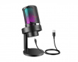 AMPLIGAME A8 USB Gaming Mikrofon RGB (PC/PS4/PS5) - Sort