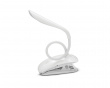 LED Table Lamp Flexible & Clip with built-in battery - Hvid klemspot