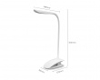 LED Table Lamp Flexible & Clip with built-in battery - Hvid klemspot