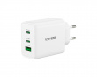 Wall Charger GaN, 65 W, 2x USB-C, 1x USB-A, 3-Port Charger - Vægoplader