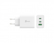 Wall Charger GaN, 65 W, 2x USB-C, 1x USB-A, 3-Port Charger - Vægoplader