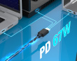 67W GaN PD USB-C, minioplader med 4.5 mm DC - Konverter