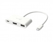 USB-C til HDMI 4K og USB Type-A med 90W Strømforsyning - Hvid