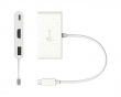 USB-C til HDMI 4K og USB Type-A med 90W Strømforsyning - Hvid