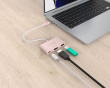 USB-C til HDMI 4K og USB Type-A med 90W Strømforsyning - Lyserød