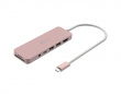 USB-C Multi-Port Hub med 60W Strømforsyning - Lyserød