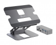 Justerbart Laptopstativ i Aluminium med Dual HDMI 4K USB-C Mini Dockingstation