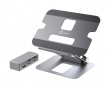 Justerbart Laptopstativ i Aluminium med Dual HDMI 4K USB-C Mini Dockingstation