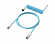 USB-C Coiled Cable - Lyseblå / Hvid