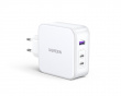 Nexode 140W USB-C PD GaN - 3-Port Vægoplader + USB-C Kabel 1.5m - Hvid