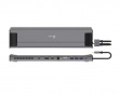Dual-Monitor USB-C Dockingstation M.2 nvme med 9 porte - Grå