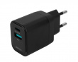 USB-C & USB-A Vægoplader - Sort