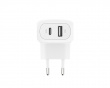 Boost Charge 42W USB-C & USB-A Vægoplader - Hvid