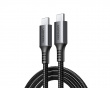 Hurtig Opladning USB-C til USB-C PD Kabel 2m - Sort/Grå