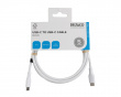 USB-C Ladekabel 60W Silikone - Hvid - 1,5m