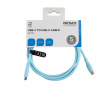 USB-C Ladekabel 60W Silikone - Turkis - 1,5m