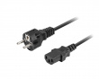 Strømkabel CEE 7/7 til C13 VDE - Sort - 2m