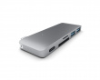 3-i-1 USB-C Pass Through USB Hub - Rumgrå