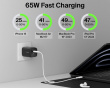 65w Dual GaN USB-C Vægoplader