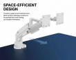 Space-Efficient Skærmstativ med gasfjeder og USB porte – 2 skærme – Hvid