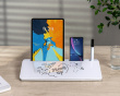 Glas Skrivebord Whiteboard med Stativ 40 cm - Hvid