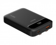 10.000 mAh Powerbank, duale USB-C-kabler - Sort