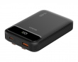 10.000 mAh Powerbank, duale USB-C-kabler - Sort