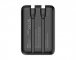 10.000 mAh Powerbank, duale USB-C-kabler - Sort