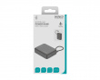 10.000 mAh Powerbank, indbygget stofkabel - Sort