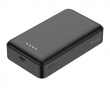 10.000 mAh Powerbank, Udtrækkeligt kabel 90 cm - Sort