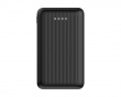 10.000 mAh Powerbank, Udtrækkeligt kabel 90 cm - Sort