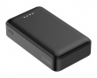 10.000 mAh Powerbank, Udtrækkeligt kabel 90 cm - Sort