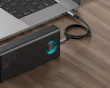 Amblight 30000mAh Powerbank, 4xUSB, USB-C, 65W - Sort