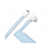 Coiled Aviator Kabel Angled 8K - Lyseblå