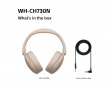 WH-CH730 Trådløse støjreducerende Bluetooth-hovedtelefoner - Beige