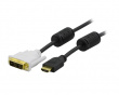 HDMI til DVI-D 2m Sort