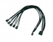 Forgreningskabel til 4-pins - 1 Molex til 5 PWM 9 - Sort