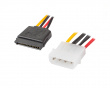 Molex (Han) 4 PIN til 2x SATA (Hun) 15 PIN Kabel 30cm