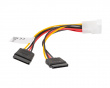 Molex (Han) til 2X SATA (Hun) Kabel 15cm