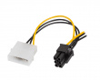 HDD Molex (Han/Hun) 3 Pin til BTX 6 Pin PSU Kabel 15cm