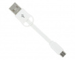 Synkkabel Micro USB Nøglering Hvid