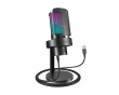 AMPLIGAME A8 Plus RGB USB Gaming Mikrofon med 4 polære mønstre (PC/PS4/PS5) - Sort (DEMO)