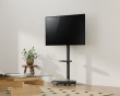 Heavy-Duty TV Gulvstativ med Mediehylde – Sort (DEMO)