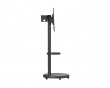 Heavy-Duty TV Gulvstativ med Mediehylde – Sort (DEMO)