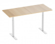 Hæve Sænkebord Elektrisk Skrivebord 1600x700mm Håndsving - Hvid/Egetræ